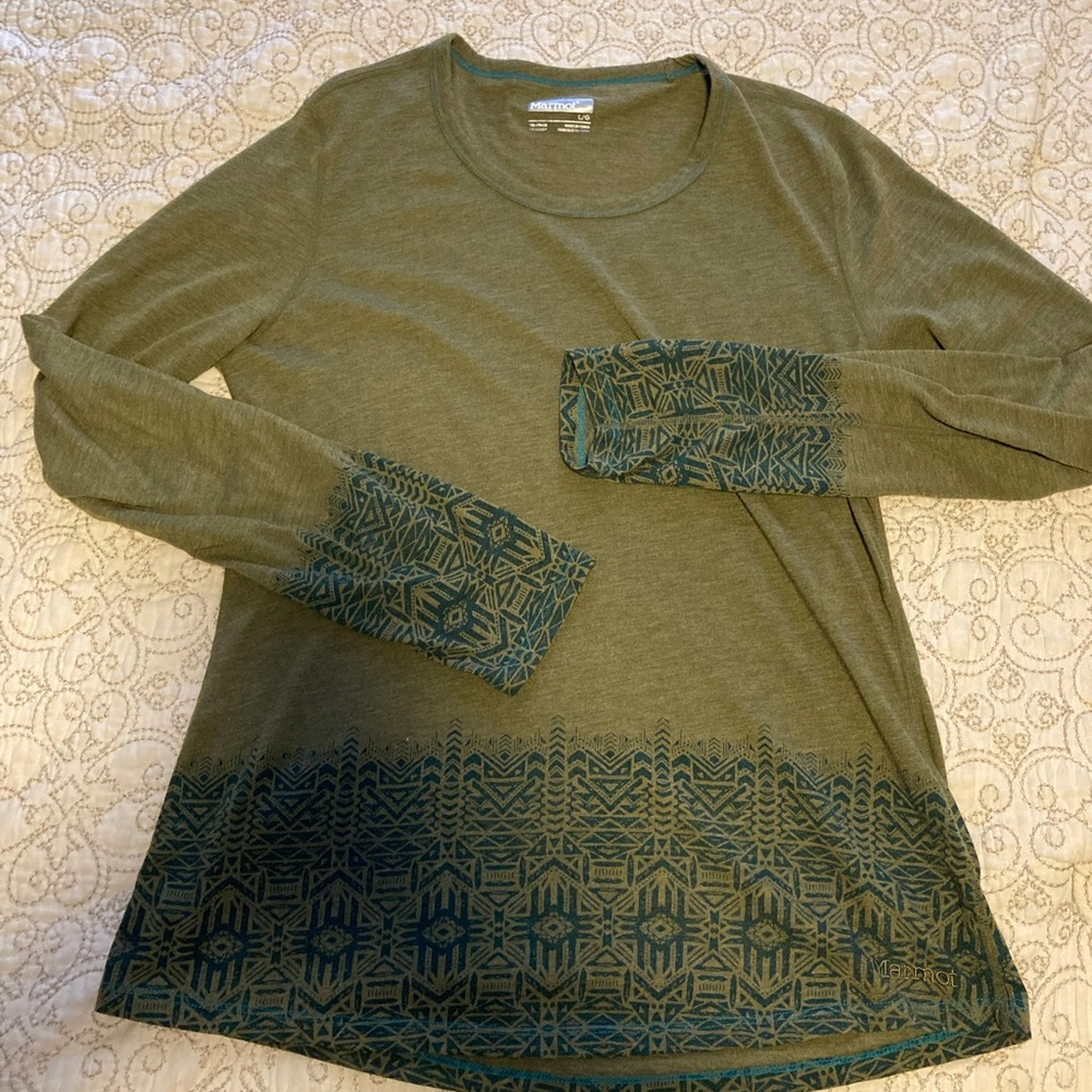 Marmot Green Long Sleeve Tee